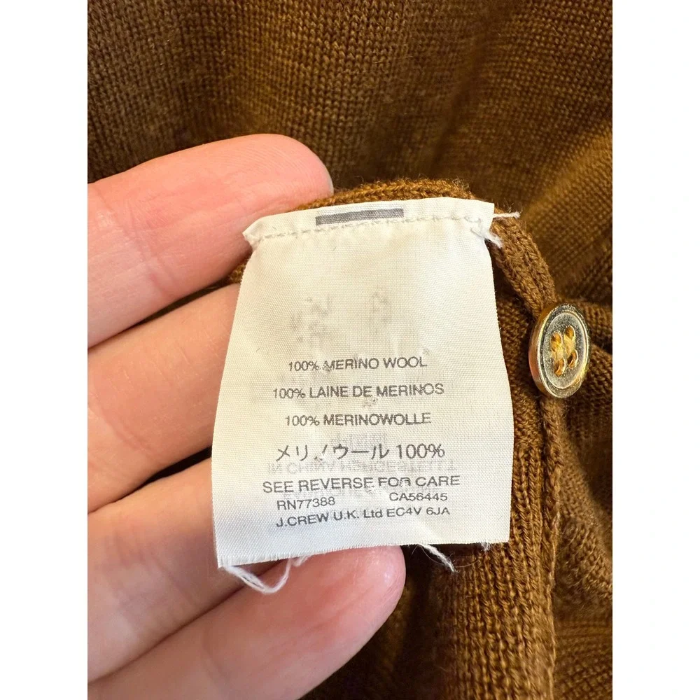J. Crew Merino Wool Rust Brown Cardigan XL Extra Large - Picture 5 of 9